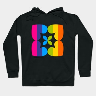 Love Heart Square Flower (Spectrum Stripes) Hoodie